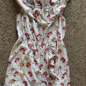 Maison Jules White Floral Polka Dot Dress